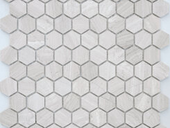 Travertino silver MAT hex 18x30x6