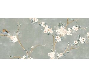 Фото RA1N Mixed Verde Decoro Fiori di Pesco A Rett. 40x120 Ragno