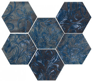 Фото Fuoritono Esagona Fuoridamasco Blu S/6 24x27.7 Cir
