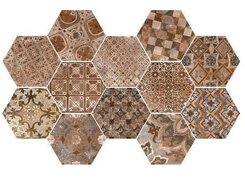 Плитка R55V Epoca Decoro cementine Cotto scuro 21*18.2