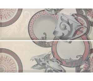Фото Декор Set (2) Delpha Rosa/Gris 20*60 (отпуск.компл. 2 шт) Ape Ceramica