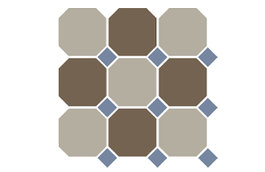 Фото 4401+29 OCT11-A Beige 01 Coffe Brown 29 OCTAGON/Blue Cobalt 11 Dots 30x30 см topcer