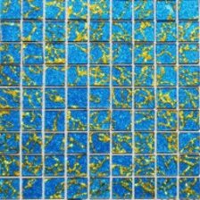 Фото QCG 003-A (25*25мм) сине-золотая Rose Mosaic