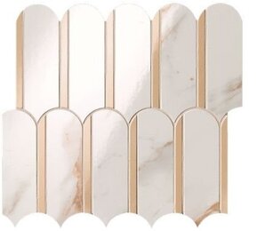 Фото ROMA GOLD CALACATTA ORO ONICE MIELE ARCHS MOSAICO 28x31 Fap Ceramiche