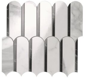 Фото ROMA GOLD CARRARA SUPERIORE NERO ELEGANTE ARCHS MOSAICO 28x31 Fap Ceramiche
