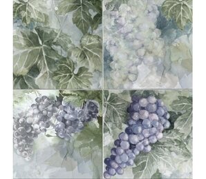 Фото Set Acuarela Uvas B 10x10 Absolut Keramika
