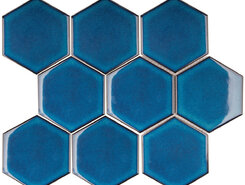 Hexagon big Deep Blue Glossy (JJFQ80048) 95x110
