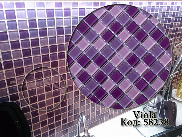 Сиреневая мозаика микс фото в интерьере